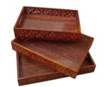 Wooden Serving Tray Set