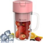MasonJuice™ – Portable Mini Blender with Straw Lid | USB Rechargeable Juicer Cup (Random Color)