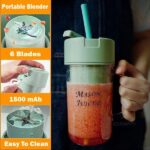 MasonJuice™ – Portable Mini Blender with Straw Lid | USB Rechargeable Juicer Cup (Random Color) - Image 3