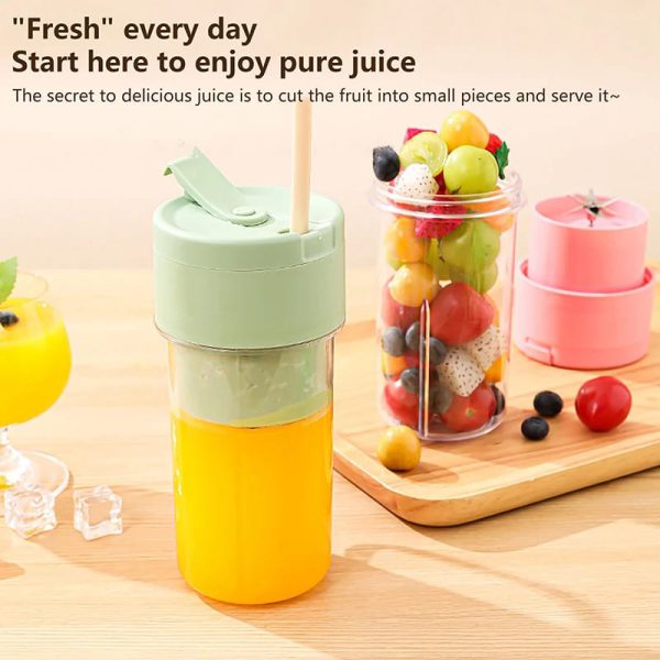 MasonJuice™ – Portable Mini Blender with Straw Lid | USB Rechargeable Juicer Cup (Random Color) - Image 7
